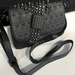 Embossed Skull Crossbody/Clutch